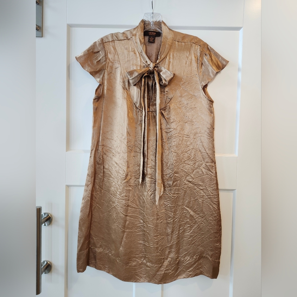 Victor Alfaro Gold Mini Dress